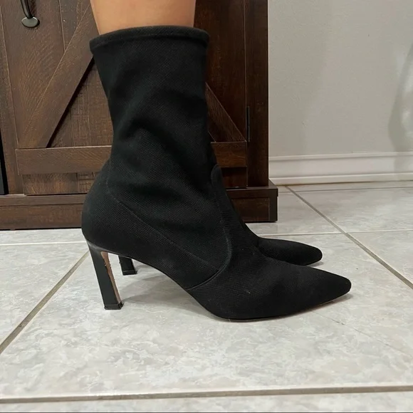Stuart Weitzman Black sock  Rapture Heeled Boots - Picture 4 of 10